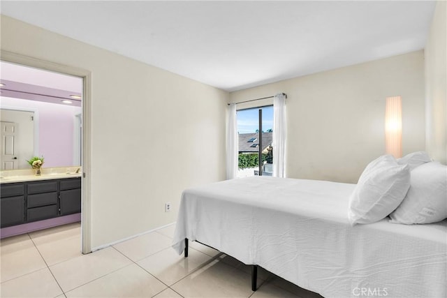 1549 Hillcrest Dr, Pomona, CA 91768 - bedroom with light tile patterned floors and ensuite bath