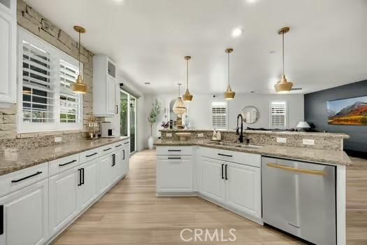 2056 Caltha Way, Perris, CA 92571 - kitchen with dishwasher, healthy amount of natural light, white cabinetry, and recessed lighting
