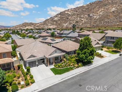 2056 Caltha Way, Perris, CA 92571 - aerial perspective of suburban area featuring a mountain backdrop