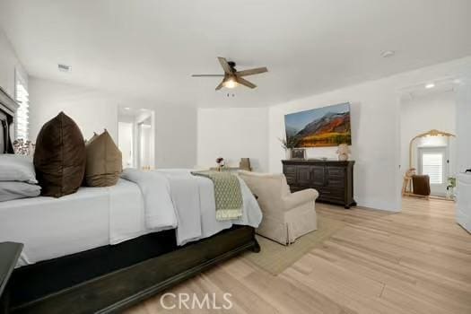 2056 Caltha Way, Perris, CA 92571 - bedroom with wood finished floors and a ceiling fan