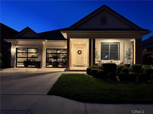 2056 Caltha Way, Perris, CA 92571 - ranch-style house featuring driveway, an attached garage, and covered porch