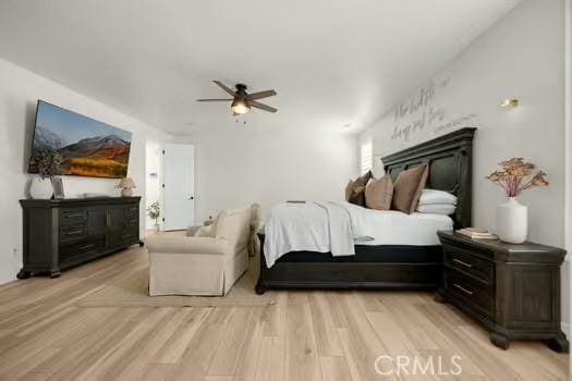 2056 Caltha Way, Perris, CA 92571 - bedroom featuring light wood-type flooring and a ceiling fan