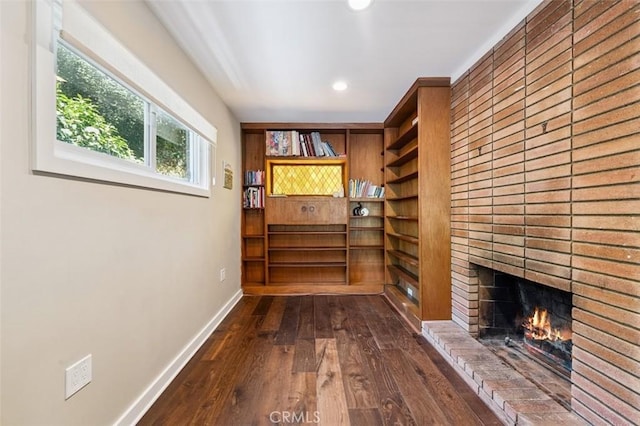 2248 E Chevy Chase Dr, Glendale, CA 91206 - hallway with dark wood finished floors, recessed lighting, and built in features