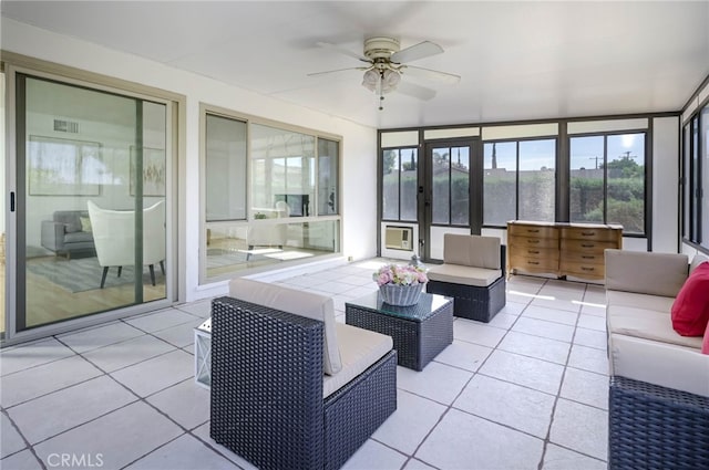 4931 Saint Andrews Ave, Buena Park, CA 90621 - sunroom with an outdoor living space and a ceiling fan