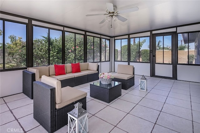 4931 Saint Andrews Ave, Buena Park, CA 90621 - sunroom featuring a ceiling fan and plenty of natural light