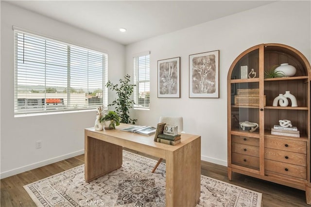 4830 Arroyo Run, Moorpark, CA 93021 - home office featuring wood finished floors and recessed lighting