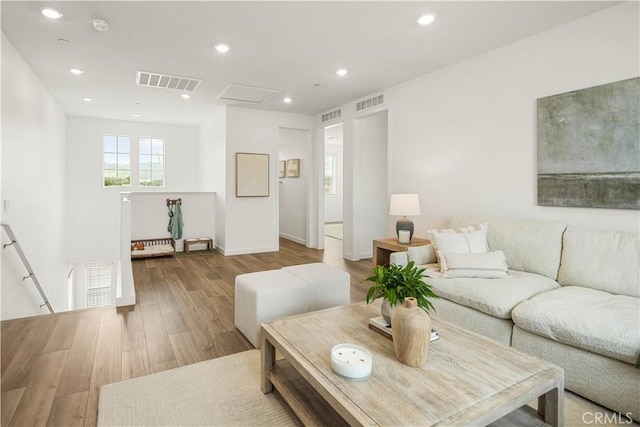 4830 Arroyo Run, Moorpark, CA 93021 - living room featuring wood finished floors and recessed lighting