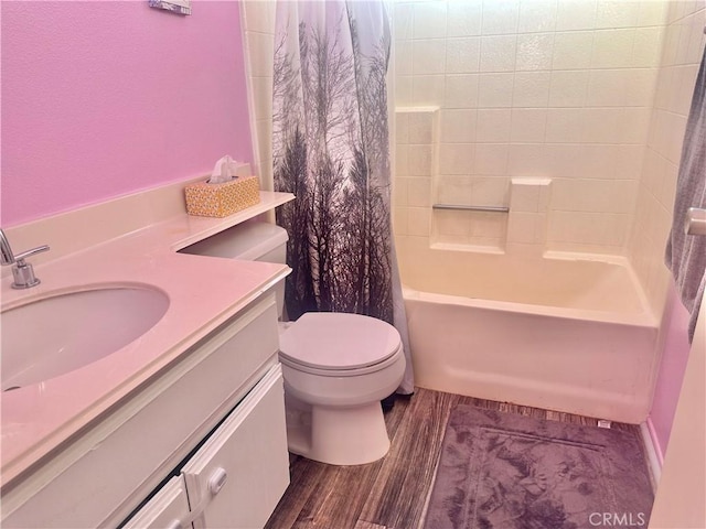 3539 Castaic, Riverside, CA 92501 - full bath with shower / tub combo, vanity, and wood finished floors