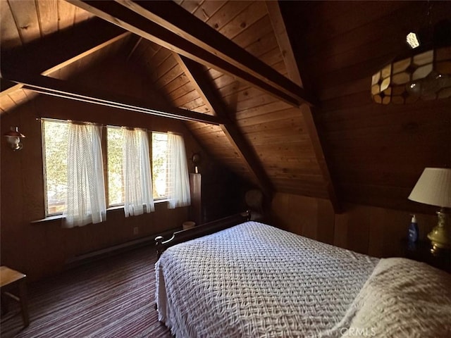 41132 Oak Dr, Forest Falls, CA 92339 - bedroom with carpet flooring and wood ceiling