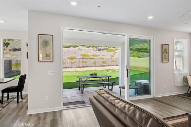 28709 Wildflower, Castaic, CA 91384 - entryway with wood finished floors and recessed lighting