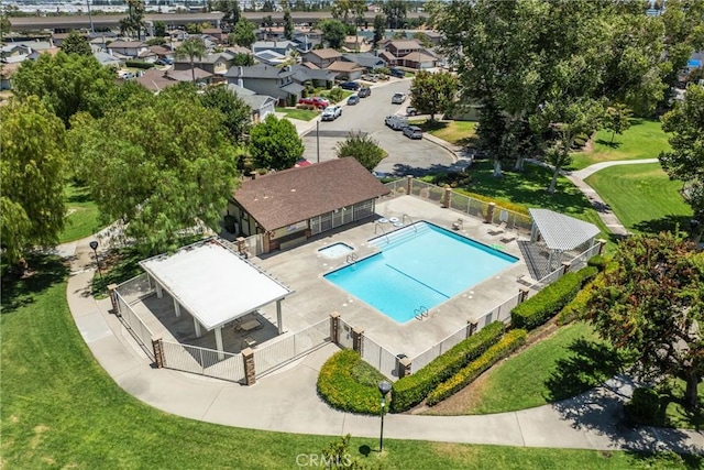 3911 Bryce Ct, Chino, CA 91710 - drone / aerial view of a pool