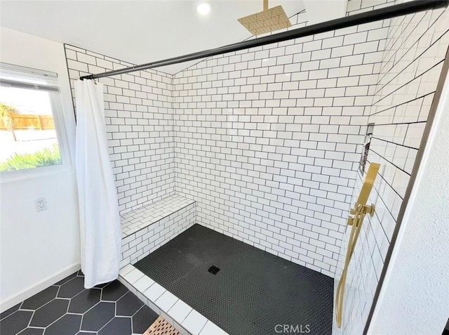3191 Pearl Springs Ave Unit 29, Palms, CA 92277 - bathroom featuring tile patterned flooring and tiled shower