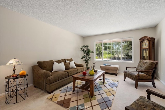 8652 Surrey Ln, Rancho Cucamonga, CA 91701 - living room featuring light carpet and a textured ceiling
