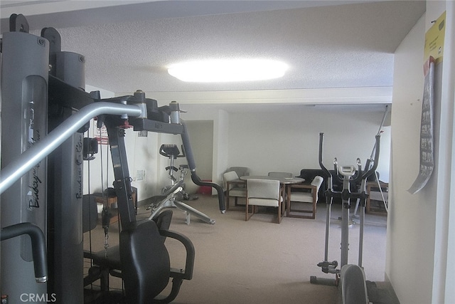6675 Mission Gorge Rd Unit A114, San Diego, CA 92120 - workout room with a textured ceiling and carpet