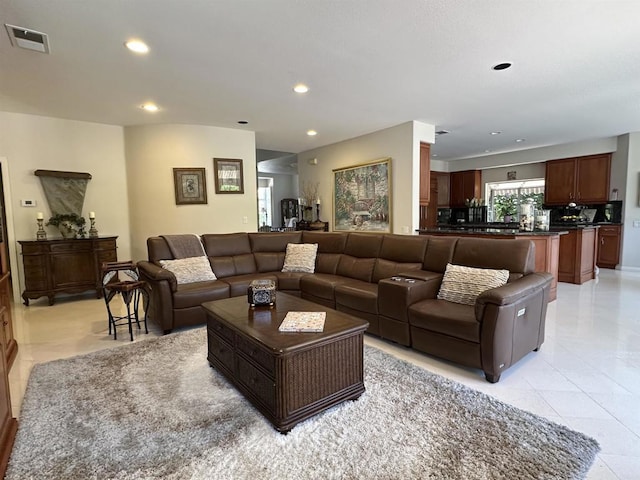 4883 Bradshaw Ct, San Diego, CA 92130 - living room featuring recessed lighting and light tile patterned flooring