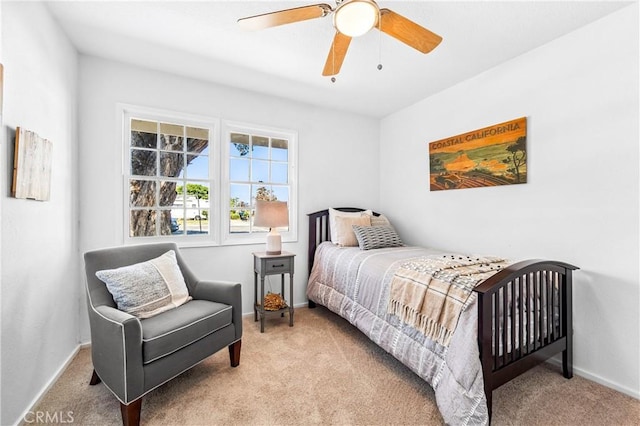 16271 Fairway Ln, Huntington Beach, CA 92649 - bedroom featuring light colored carpet and ceiling fan