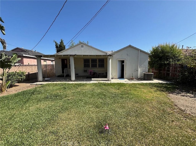 1418 W Magnolia St, Compton, CA 90220 - rear view of house with a fenced backyard, a patio area, and stucco siding
