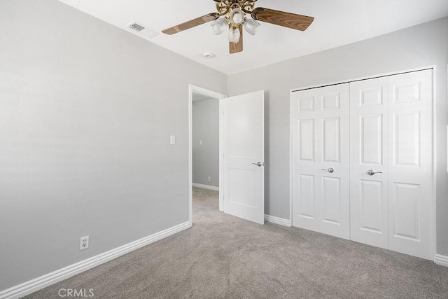 309 N Leland Ave, West Covina, CA 91790 - unfurnished bedroom featuring carpet, a closet, and ceiling fan