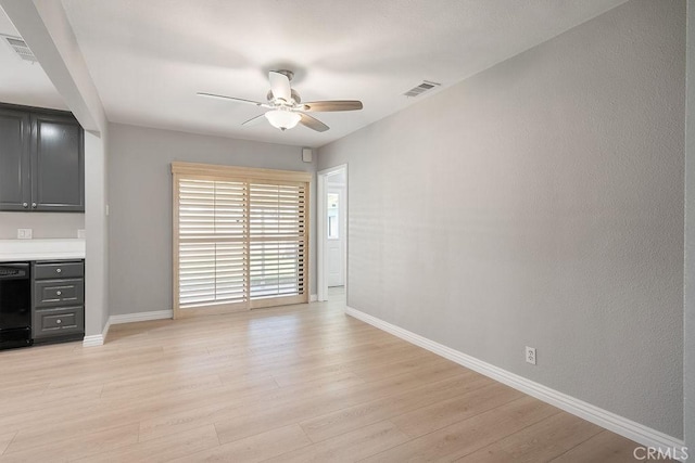 309 N Leland Ave, West Covina, CA 91790 - unfurnished living room with a ceiling fan and light wood-style flooring