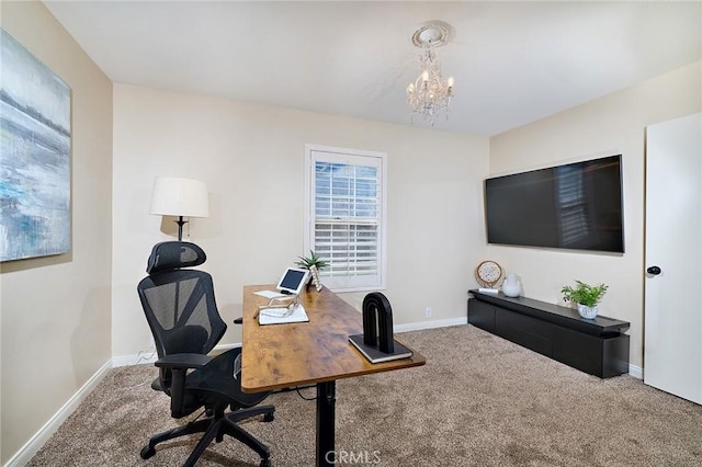 40630 Calle Torcida, Temecula, CA 92591 - carpeted office space featuring a chandelier and baseboards