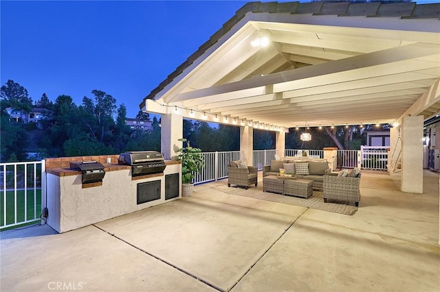 40630 Calle Torcida, Temecula, CA 92591 - view of patio with exterior kitchen and an outdoor hangout area
