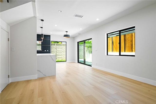 16701 Kalisher, Granada Hills, CA 91344 - unfurnished living room with light wood-style flooring and recessed lighting
