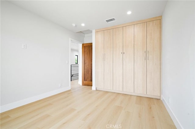 16701 Kalisher, Granada Hills, CA 91344 - unfurnished bedroom featuring recessed lighting, light wood finished floors, and a closet