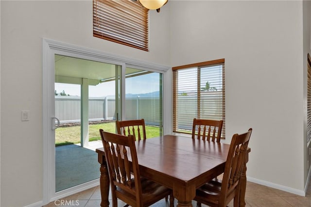 1850 Coolidge St, Corona, CA 92879 - dining space featuring a high ceiling and light tile patterned floors