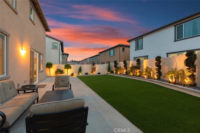 2227 Melogold Way, Corona, CA 92883 - fenced backyard featuring a patio area and an outdoor hangout area