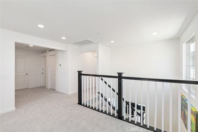2227 Melogold Way, Corona, CA 92883 - corridor featuring an upstairs landing, recessed lighting, and carpet flooring