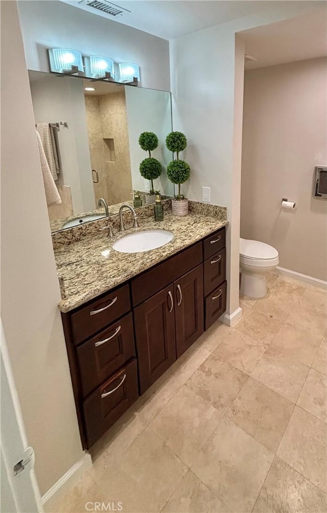1521 S Pomona Ave Unit A23, Fullerton, CA 92832 - bathroom featuring vanity, a shower with door, and tile patterned flooring