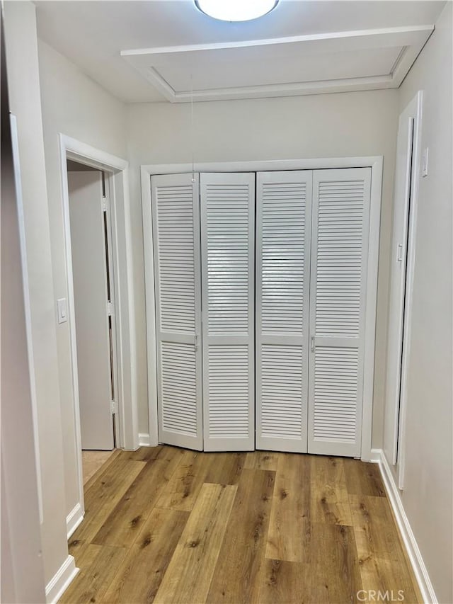 1521 S Pomona Ave Unit A23, Fullerton, CA 92832 - hall featuring attic access and light wood-style flooring