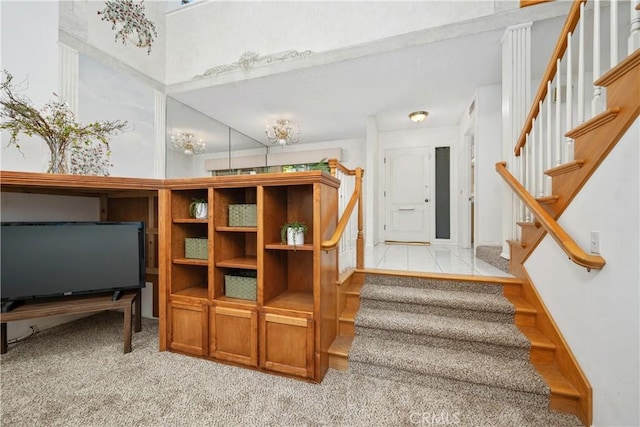 652 Via Zapata, Riverside, CA 92507 - stairway with carpet flooring