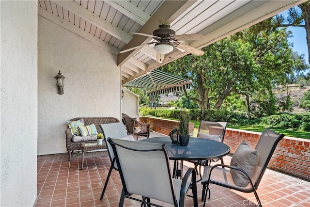 652 Via Zapata, Riverside, CA 92507 - view of patio featuring ceiling fan and outdoor dining area