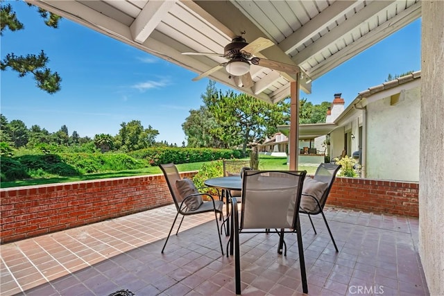 652 Via Zapata, Riverside, CA 92507 - view of patio with outdoor dining space and ceiling fan