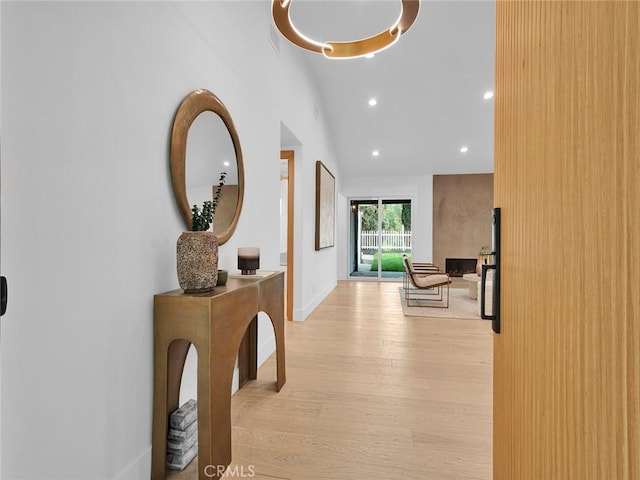 24100 Philiprimm St, Woodland Hills, CA 91367 - hall featuring light wood-type flooring and recessed lighting