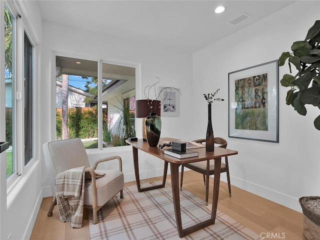24100 Philiprimm St, Woodland Hills, CA 91367 - office with healthy amount of natural light, light wood-style flooring, and recessed lighting