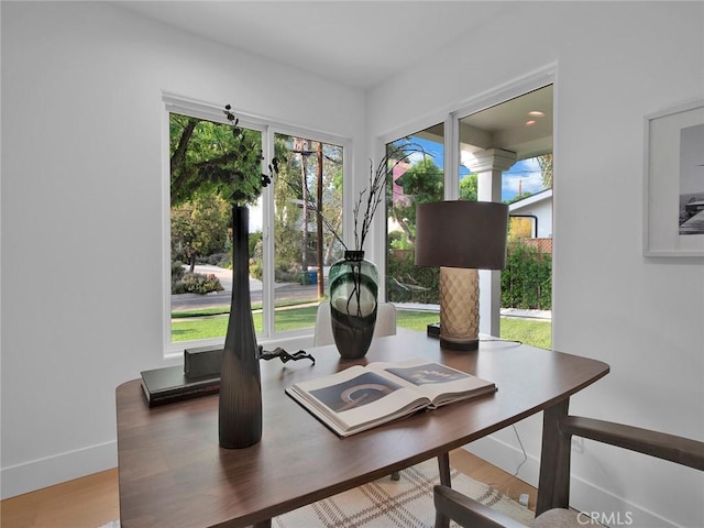 24100 Philiprimm St, Woodland Hills, CA 91367 - home office featuring plenty of natural light and wood finished floors