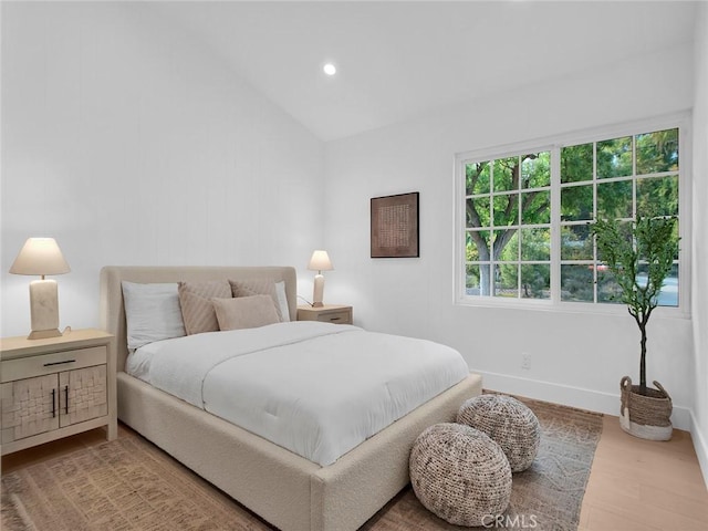 24100 Philiprimm St, Woodland Hills, CA 91367 - bedroom featuring wood finished floors, vaulted ceiling, and recessed lighting