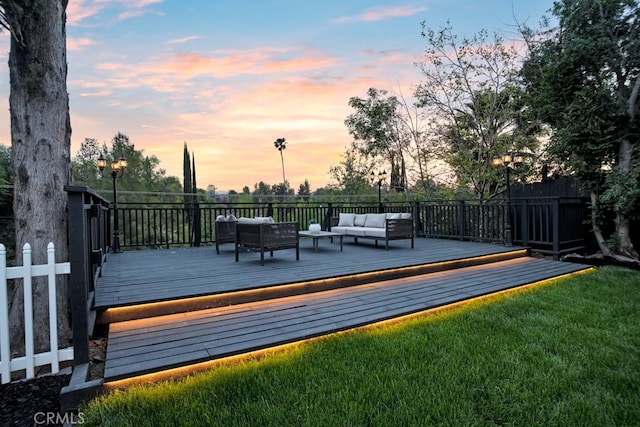 24100 Philiprimm St, Woodland Hills, CA 91367 - wooden terrace featuring outdoor lounge area