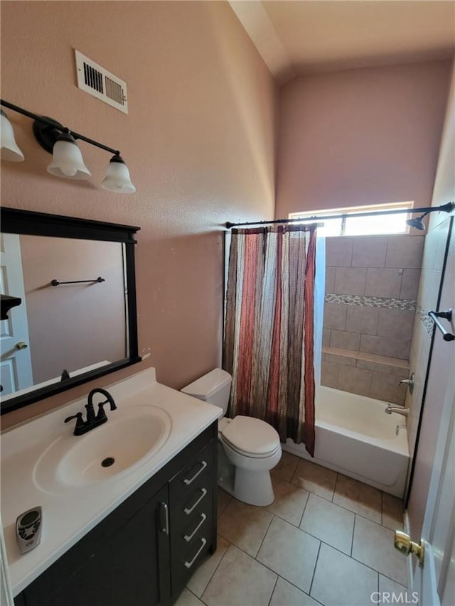 441 River Vly, Blythe, CA 92225 - full bathroom with vanity, shower / bath combo, and tile patterned flooring