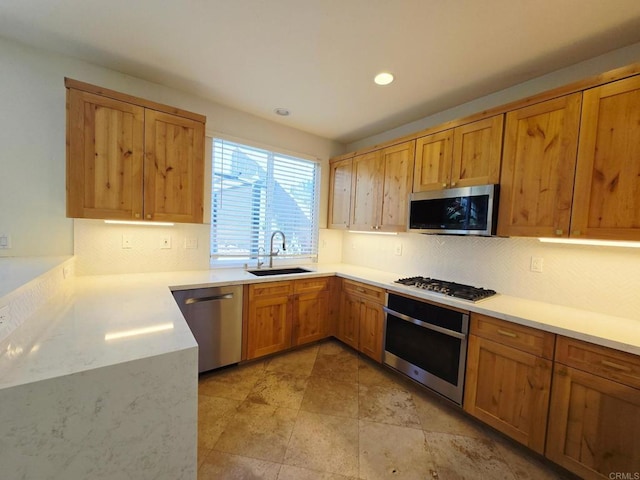 2811 Bear Valley Rd, Chula Vista, CA 91915 - kitchen with stainless steel appliances, backsplash, light countertops, and recessed lighting