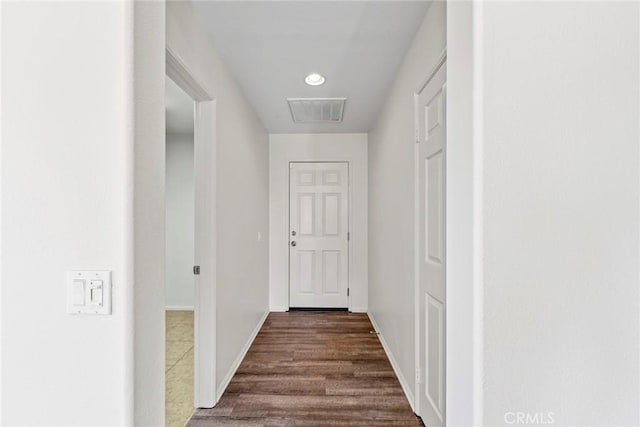 27132 Golden Field Ct, Moreno Valley, CA 92555 - hallway with recessed lighting and dark wood finished floors