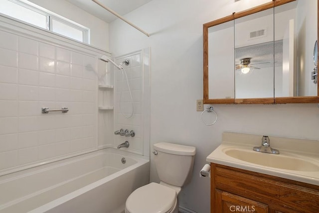 207 N Pasadena Ave, Azusa, CA 91702 - full bath with vanity,  shower combination, and ceiling fan