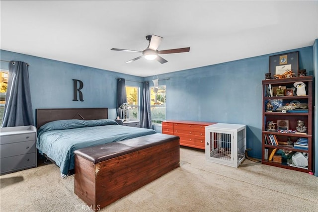 2322 Carolyn Dr, Palmdale, CA 93551 - bedroom featuring light carpet and ceiling fan