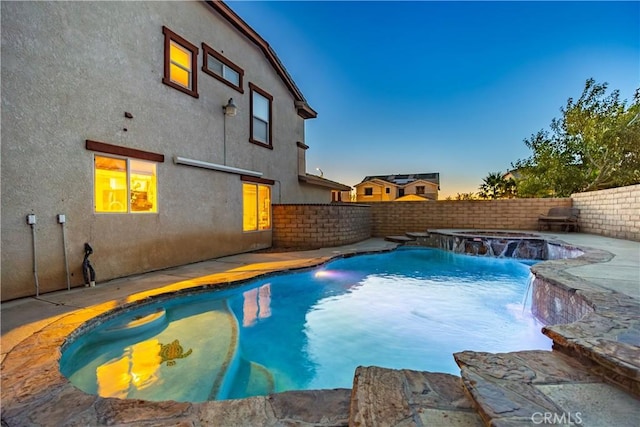 2322 Carolyn Dr, Palmdale, CA 93551 - view of swimming pool with a fenced backyard and a pool with connected hot tub