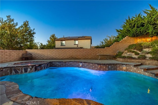 2322 Carolyn Dr, Palmdale, CA 93551 - view of pool with a fenced backyard and a pool with connected hot tub