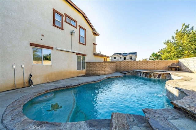 2322 Carolyn Dr, Palmdale, CA 93551 - view of pool featuring a fenced backyard, a pool with connected hot tub, and a patio