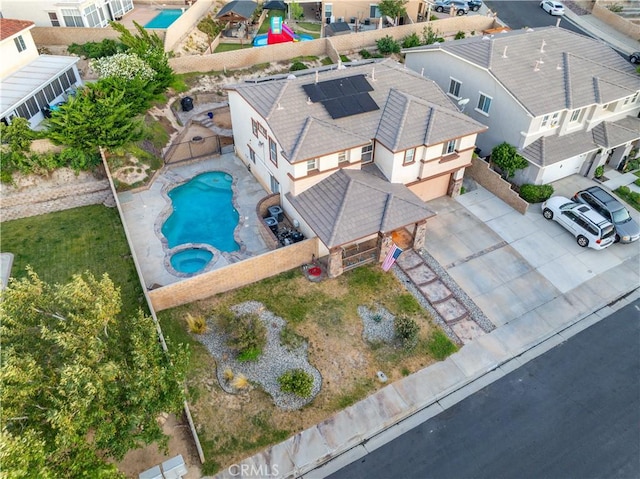 2322 Carolyn Dr, Palmdale, CA 93551 - aerial view of property and surrounding area with a pool