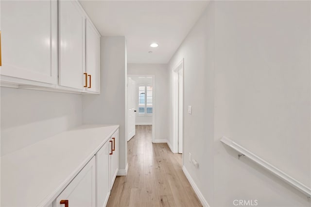 3470 E Temple Way, West Covina, CA 91791 - hall with light wood-style flooring and recessed lighting